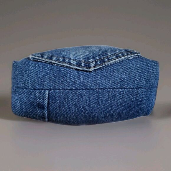 Santa Claus Standing Figure 14" Blue Denim Stocking Cap Holly Red Table Decor - Picture 7 of 7